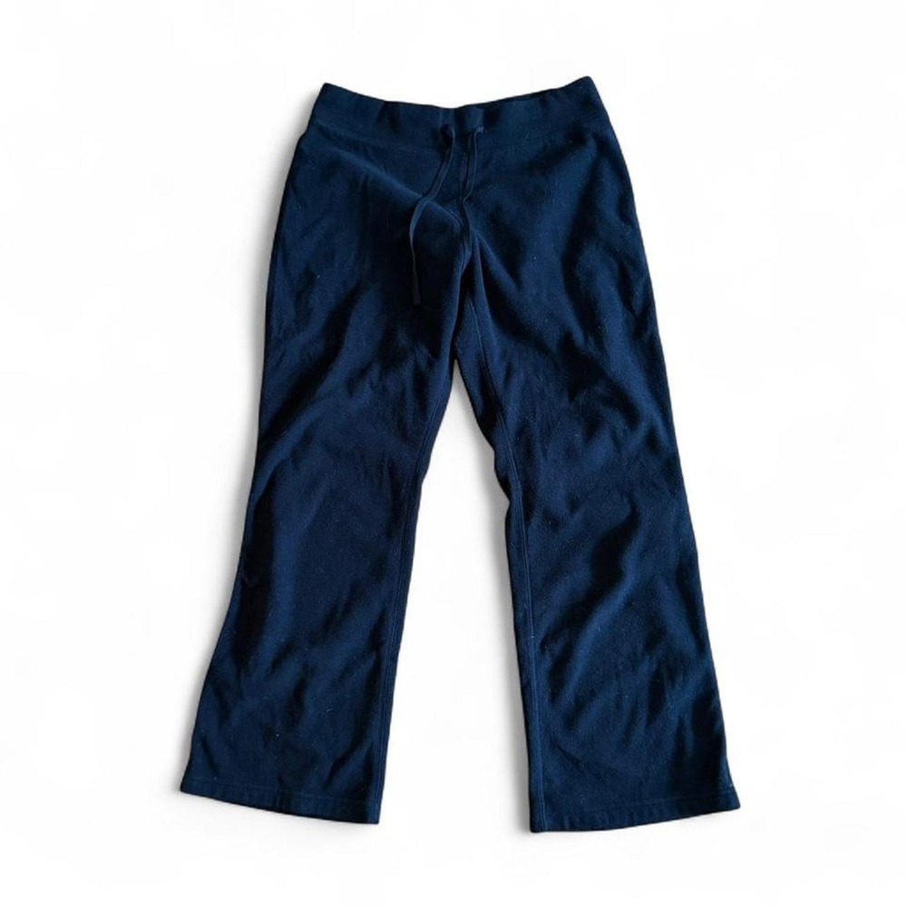 Womens size L‎ Black wide leg fleece pants with drawstring waist
